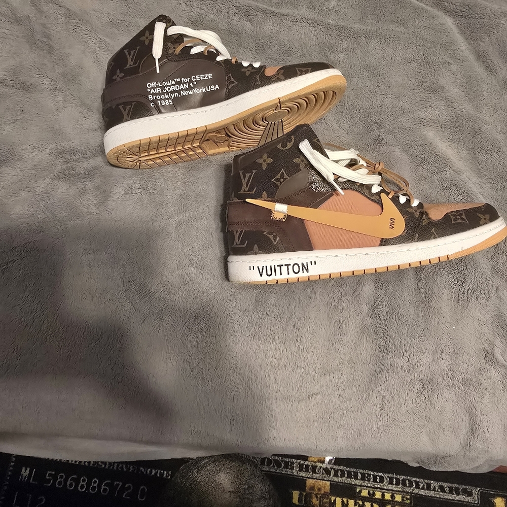 Designer High-Top Sneakers with Monogram